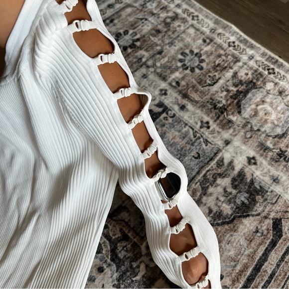 Alexander Wang strap detail rib knit white dress size small - Picture 5 of 9